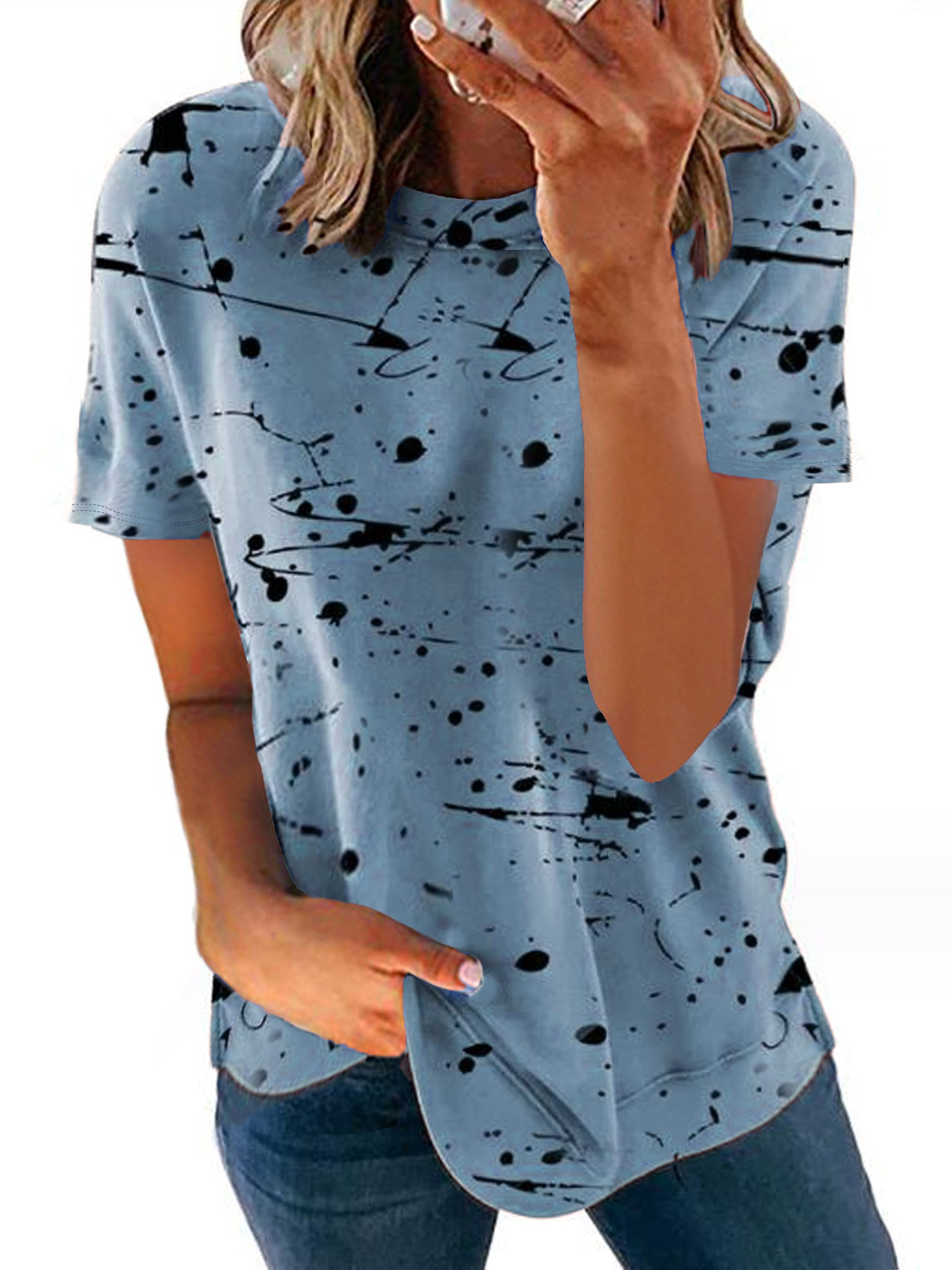 New Women's Loose Printed Short Sleeve T-Shirt 19