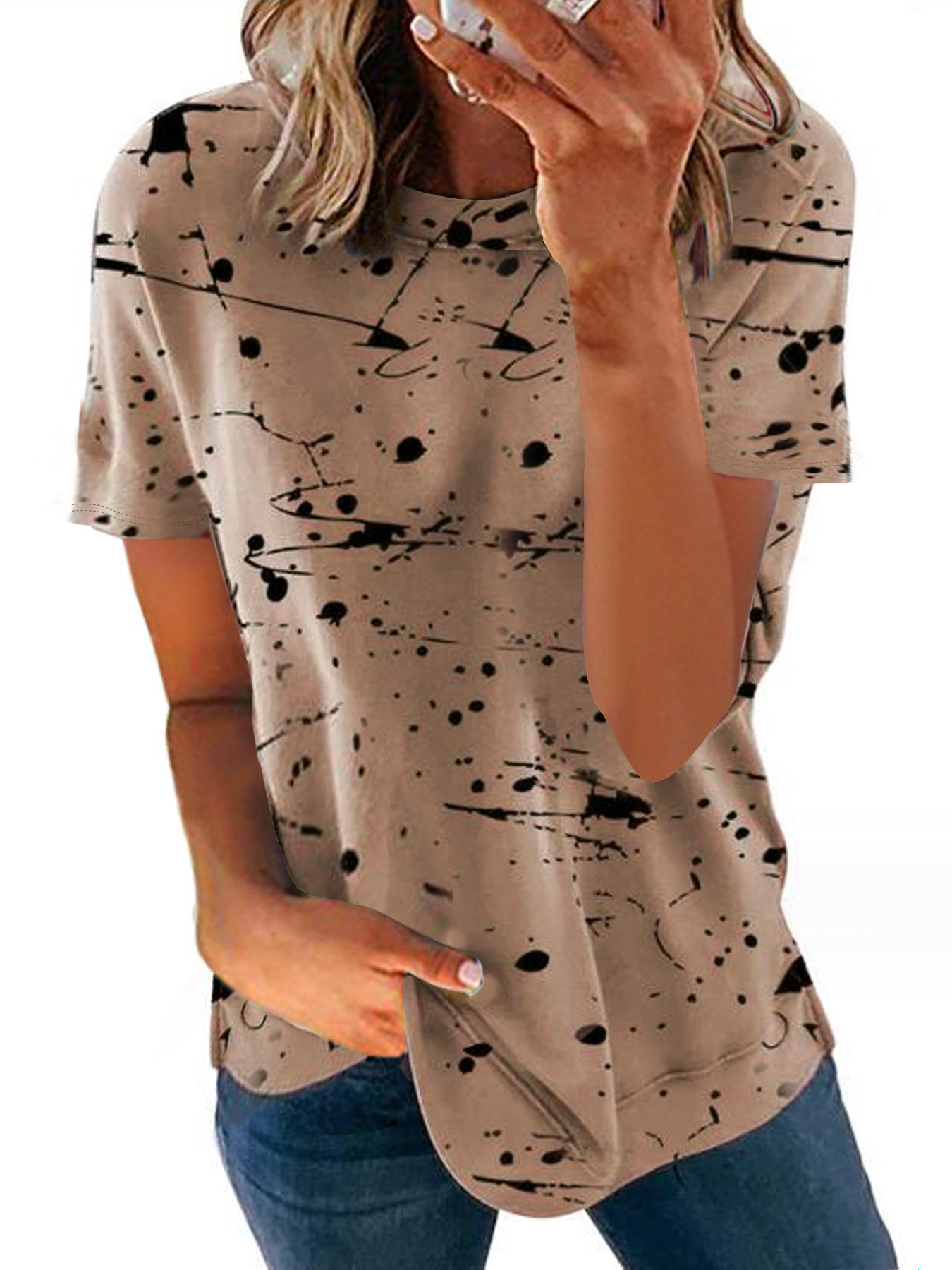 New Women's Loose Printed Short Sleeve T-Shirt 19