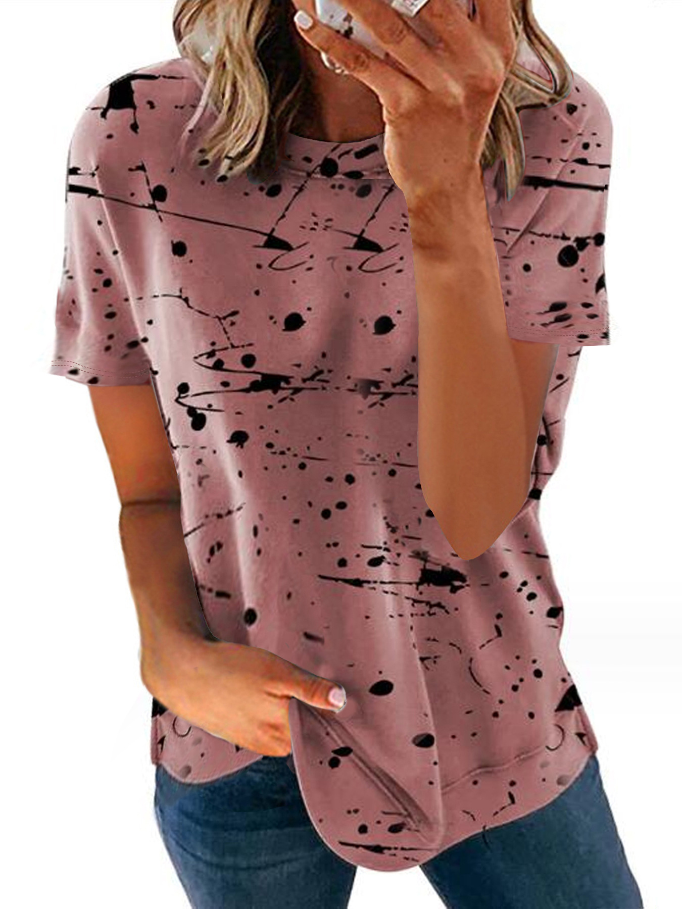 New Women's Loose Printed Short Sleeve T-Shirt 19