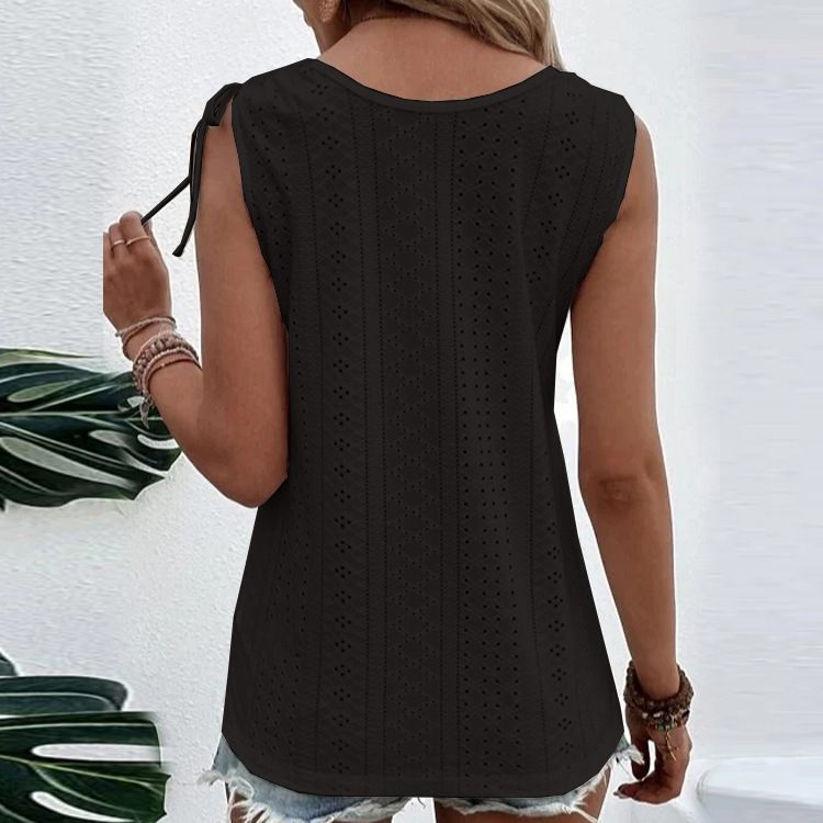 Sexy casual solid color U-neck tank top T 32