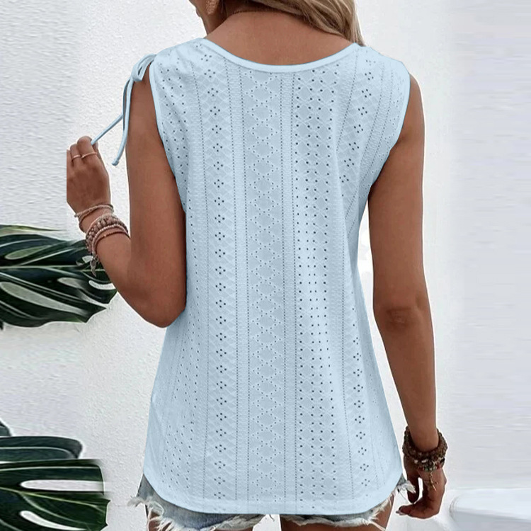 Sexy casual solid color U-neck tank top T 32