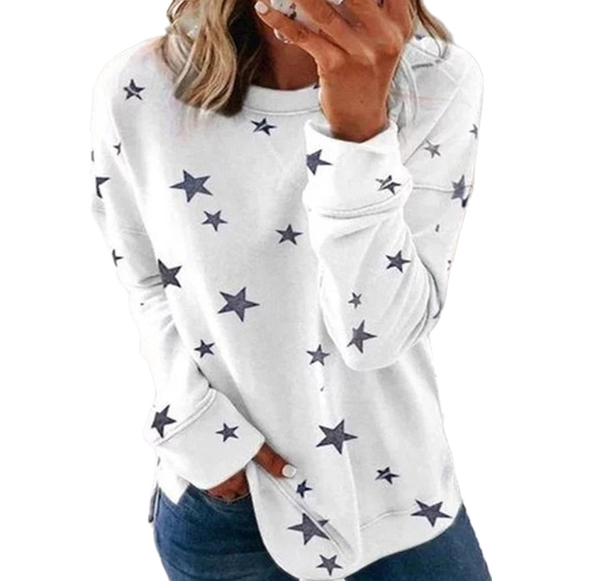 Loose large size long sleeve T-shirt printed sweatshirt 51