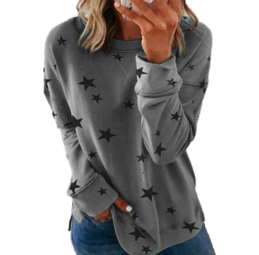 Loose large size long sleeve T-shirt printed sweatshirt 51