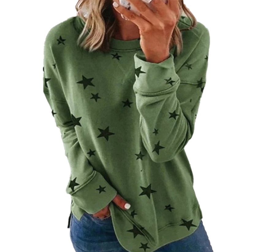 Loose large size long sleeve T-shirt printed sweatshirt 51 02