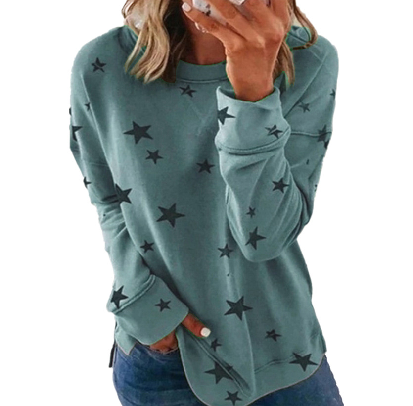 Loose large size long sleeve T-shirt printed sweatshirt 51