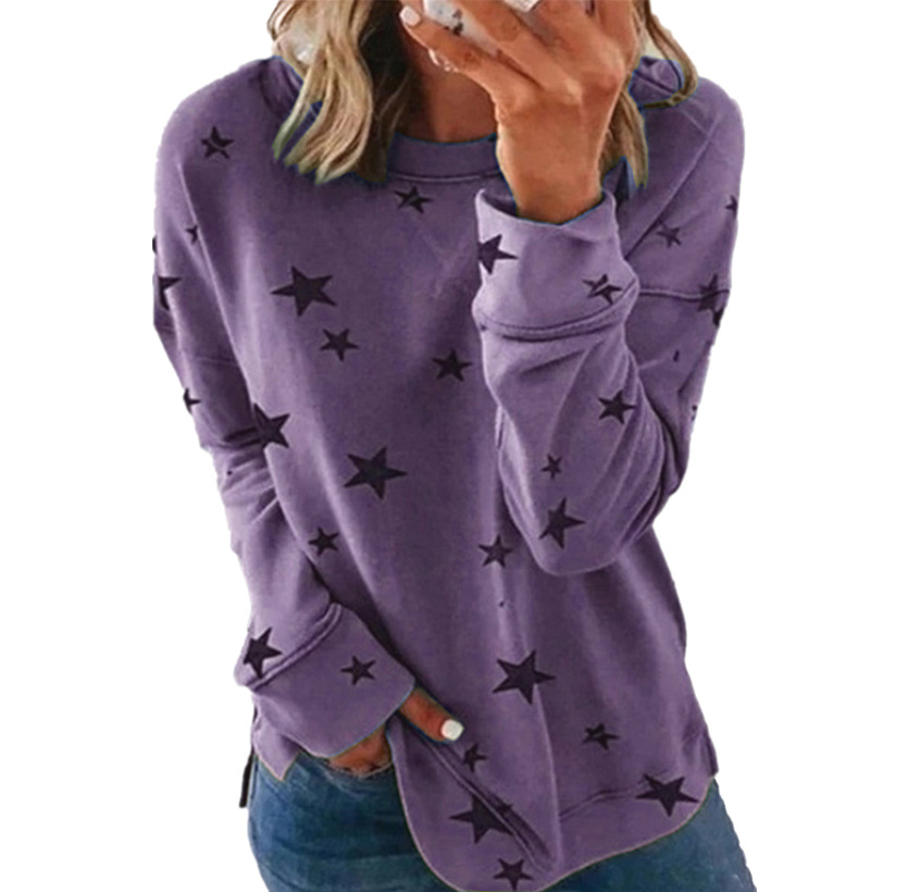 Loose large size long sleeve T-shirt printed sweatshirt 51