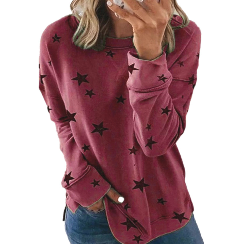 Loose large size long sleeve T-shirt printed sweatshirt 51