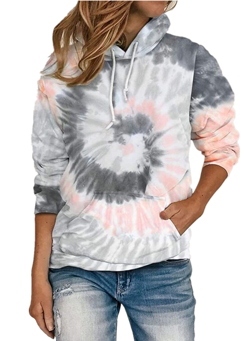 Loose tie-dye printed hooded long-sleeve sweatshirt 52