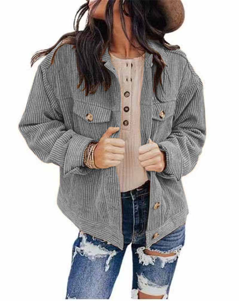 Solid Color Jacket Top Cardigan Loose Jacket 49