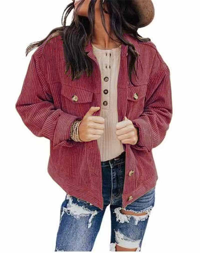 Solid Color Jacket Top Cardigan Loose Jacket 49